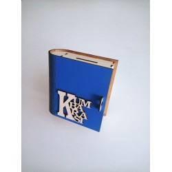 İsme Özel Mavi Ahşap Kitap Kumbara