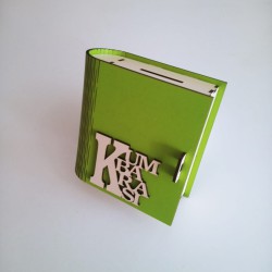 İsme Özel Yeşil Ahşap Kitap Kumbara