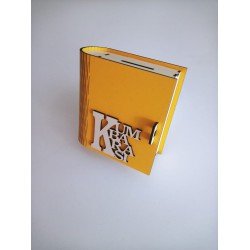 İsme Özel Sarı Ahşap Kitap Kumbara