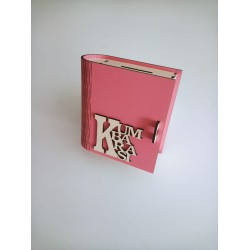 İsme Özel Pembe Ahşap Kitap Kumbara
