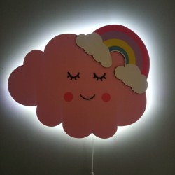 Gökkuşaklı Pembe Bulut Led Aydınlatma