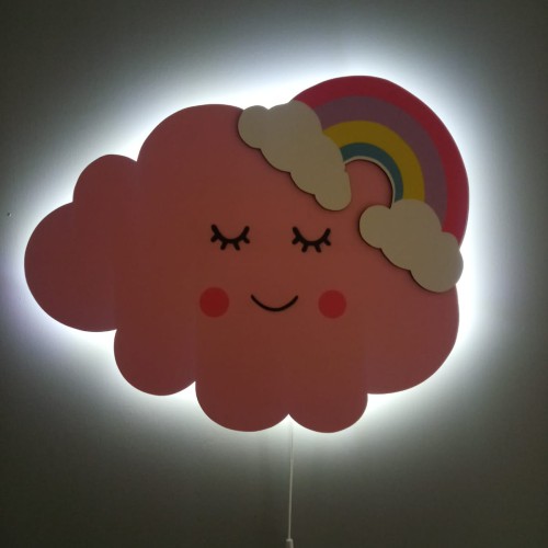 Gökkuşaklı Pembe Bulut Led Aydınlatma