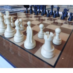 Ahşap Üzeri Pleksi Kaplama Satranç Zemini (54x54cm-UV Baskı) - DGT Satranç Taşları (95mm)