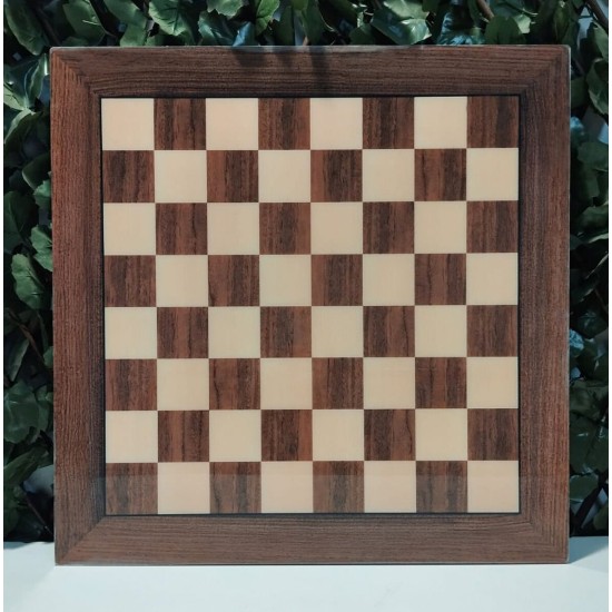 Ahşap Üzeri Pleksi Kaplama Satranç Zemini (54x54cm-UV Baskı) - Ahşap Ağırlıklı Satranç Taşları (95mm)