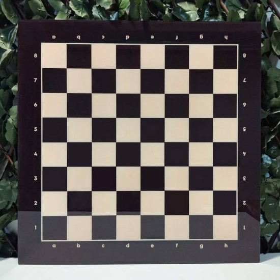 Bordo Pleksi Kaplama Satranç Zemini Notasyonlu(54x54cm-UV Baskı)