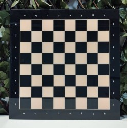 Siyah Pleksi Kaplama Satranç Zemini Notasyonlu(54x54cm-UV Baskı)