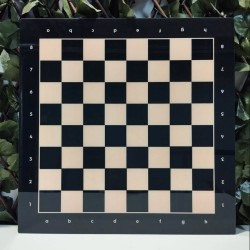 Siyah Pleksi Kaplama Satranç Zemini Notasyonlu(44x44cm-UV Baskı)