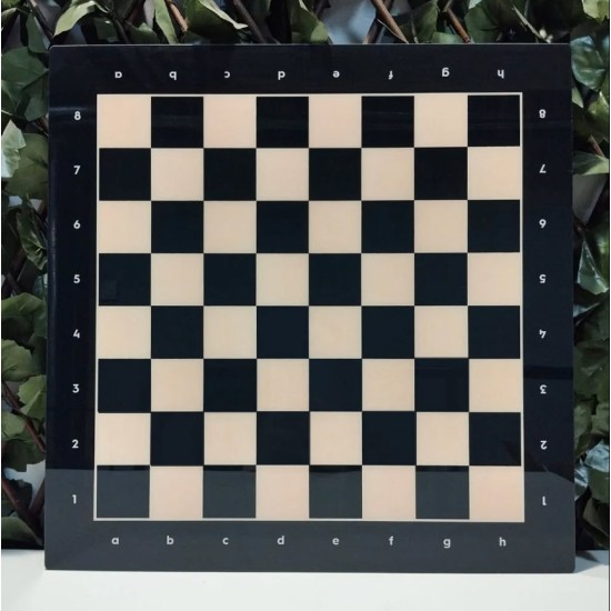 Siyah Pleksi Kaplama Satranç Zemini Notasyonlu(44x44cm-UV Baskı)