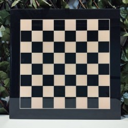 Siyah Pleksi Kaplama Satranç Zemini (44x44cm-UV Baskı)