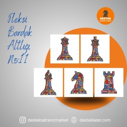 5'li set Pleksi Bardak Altlığı No:11