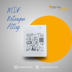 MDF Notasyon Altlığı Karışık Satranç Motifleri Desenli
