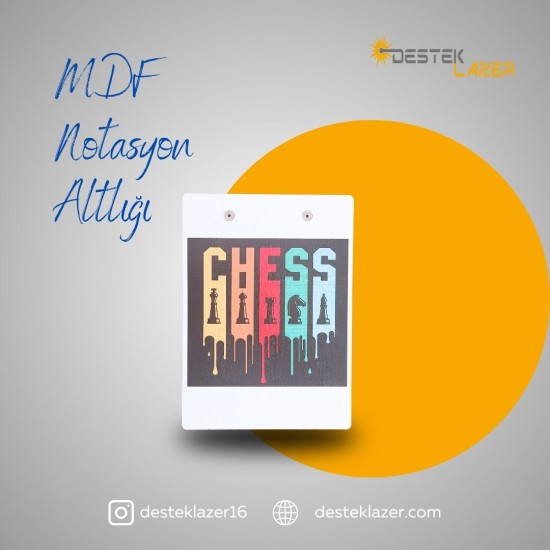 MDF Notasyon Altlığı Chess Renkli Desenli