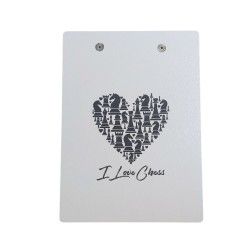 MDF Notasyon Altlığı I Love Chess Desenli