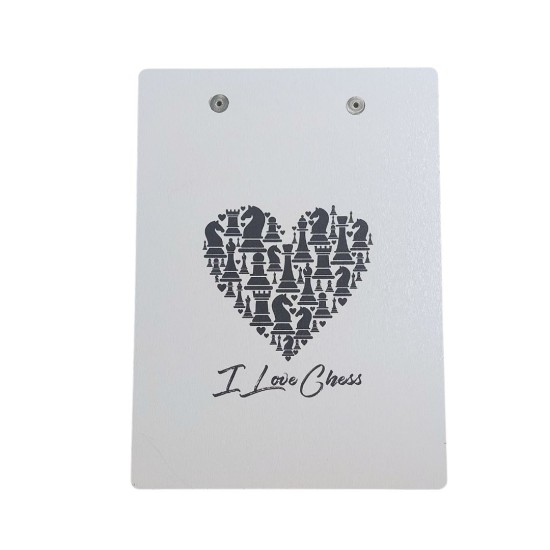MDF Notasyon Altlığı I Love Chess Desenli