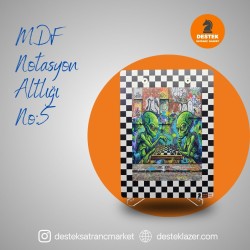 MDF Notasyon Altlığı Uzaylılar Desenli No:5