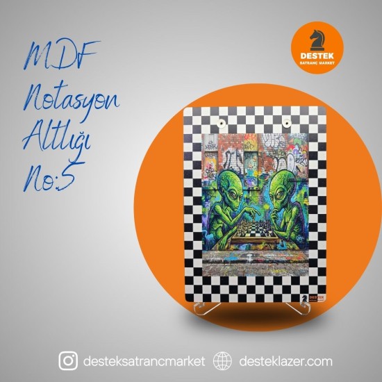 MDF Notasyon Altlığı Uzaylılar Desenli No:5