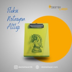 Sarı Neon Pleksi Notasyon Altlığı At Desenli