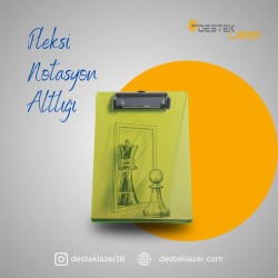 Sarı Neon Pleksi Notasyon Altlığı Piyon Vezir Ayna Desenli
