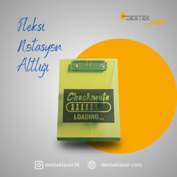 Sarı Neon Pleksi Notasyon Checkmate Loading Desenli