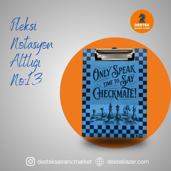 Neon Pleksi Notasyon Altlığı Checkmate Desenli No:13