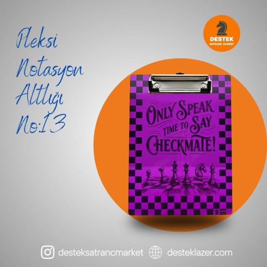 Neon Pleksi Notasyon Altlığı Checkmate Desenli No:13