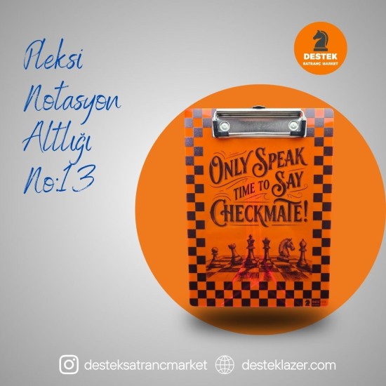 Neon Pleksi Notasyon Altlığı Checkmate Desenli No:13