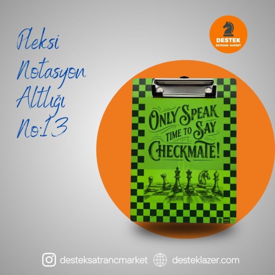 Neon Pleksi Notasyon Altlığı Checkmate Desenli No:13