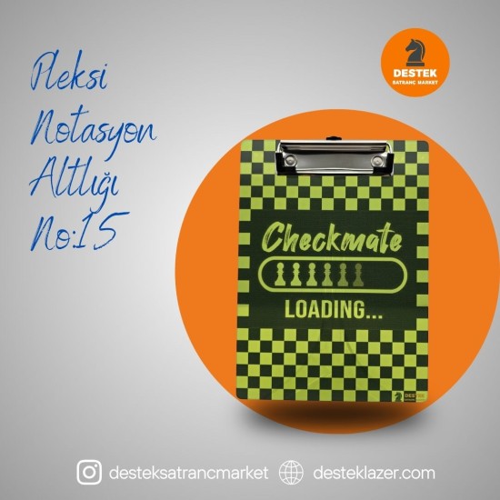 Neon Pleksi Notasyon Altlığı Checkmate Loading Desenli No:15