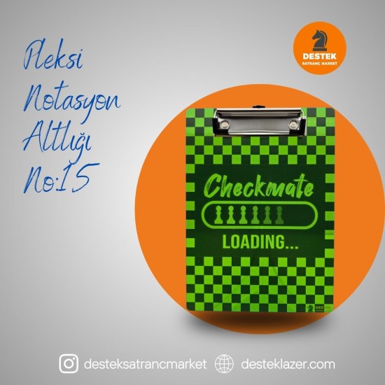 Neon Pleksi Notasyon Altlığı Checkmate Loading Desenli No:15