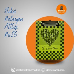 Neon Pleksi Notasyon Altlığı I Love ChessDesenli No:16