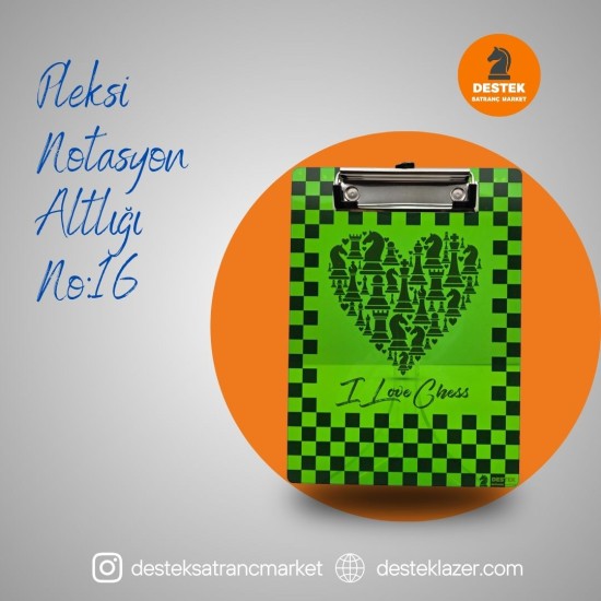 Neon Pleksi Notasyon Altlığı I Love ChessDesenli No:16