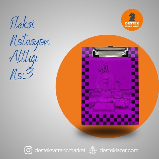 Neon Pleksi Notasyon Altlığı Piyon-Şah Desenli No:3