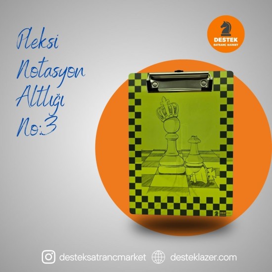 Neon Pleksi Notasyon Altlığı Piyon-Şah Desenli No:3