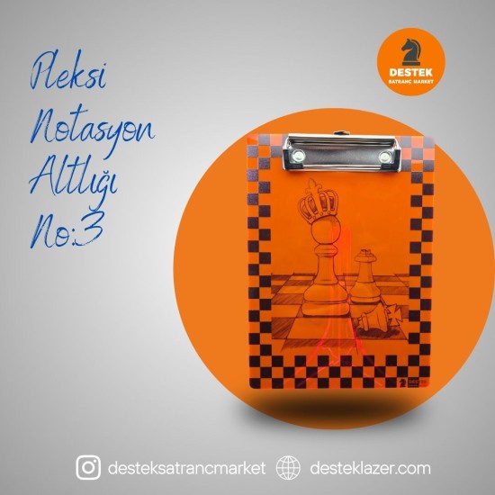 Neon Pleksi Notasyon Altlığı Piyon-Şah Desenli No:3