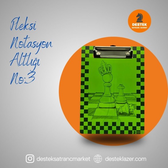 Neon Pleksi Notasyon Altlığı Piyon-Şah Desenli No:3