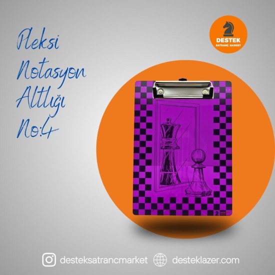 Neon Pleksi Notasyon Altlığı Piyon-Vezir Desenli No:4