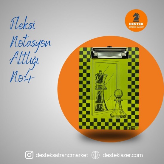 Neon Pleksi Notasyon Altlığı Piyon-Vezir Desenli No:4