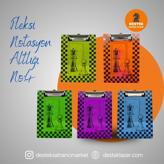 Neon Pleksi Notasyon Altlığı Piyon-Vezir Desenli No:4