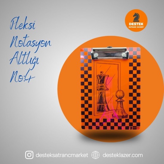 Neon Pleksi Notasyon Altlığı Piyon-Vezir Desenli No:4