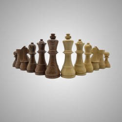 Ahşap Üzeri Pleksi Kaplama Satranç Zemini (54x54cm-UV Baskı) - Ahşap Ağırlıklı Satranç Taşları (95mm)