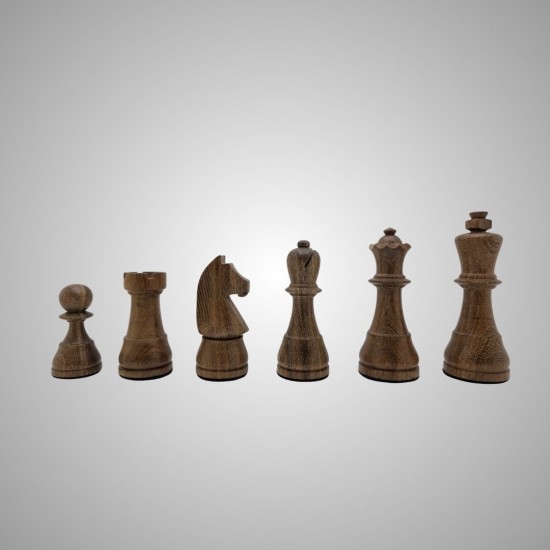 Ahşap Ağırlıklı Satranç Taşları (95mm) Yedek Vezirli