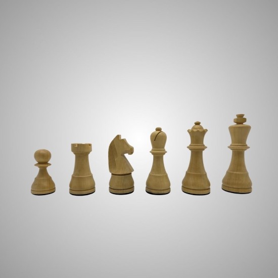 Ahşap Ağırlıklı Satranç Taşları (95mm) Yedek Vezirli