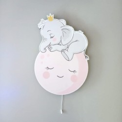 Pembe Dünya Üstünde Fil Led Aydınlatma