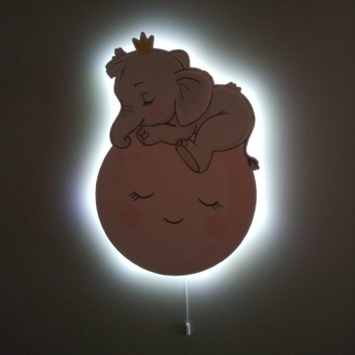 Pembe Dünya Üstünde Fil Led Aydınlatma