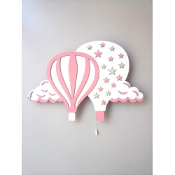 Pembe Yıldızlı Bulutlu Balon Led Aydınlatma