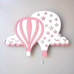 Pembe Yıldızlı Bulutlu Balon Led Aydınlatma