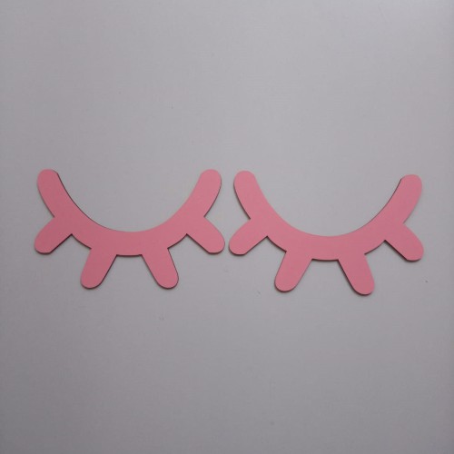 Kirpik Set Pembe Ahşap