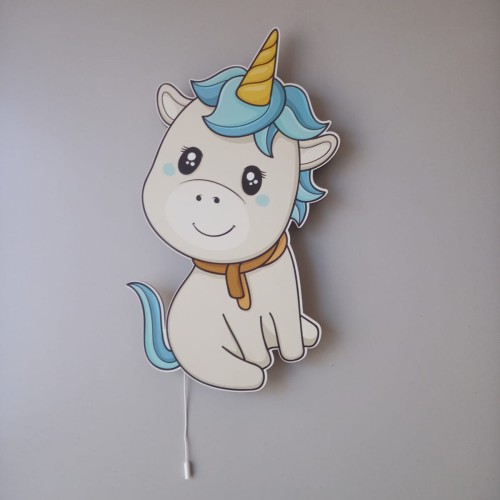 Sevimli Unicorn Mavi Led Aydınlatma