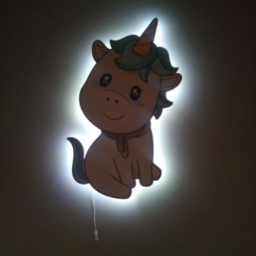 Sevimli Unicorn Mavi Led Aydınlatma